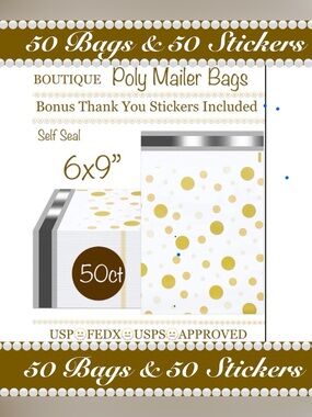 50ct~ 6x9” ~ Poly Mailer Bags 🫥🆕🫥
50ct Free Thank You Stickers.